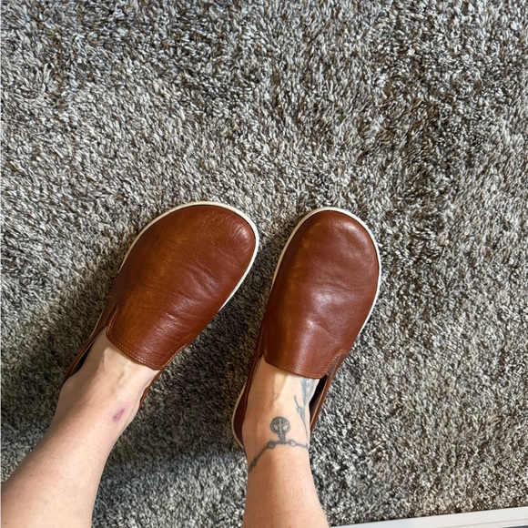 Aintap Barefoot Women’s Slip On Cognac Brown Smooth Leather Shoes - Picture 6 of 8